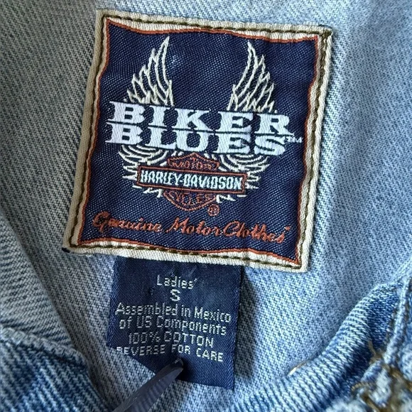Vintage 90s Harley Davidson Denim Trucker Jacket, Women’s Small embroidered - Picture 12 of 12
